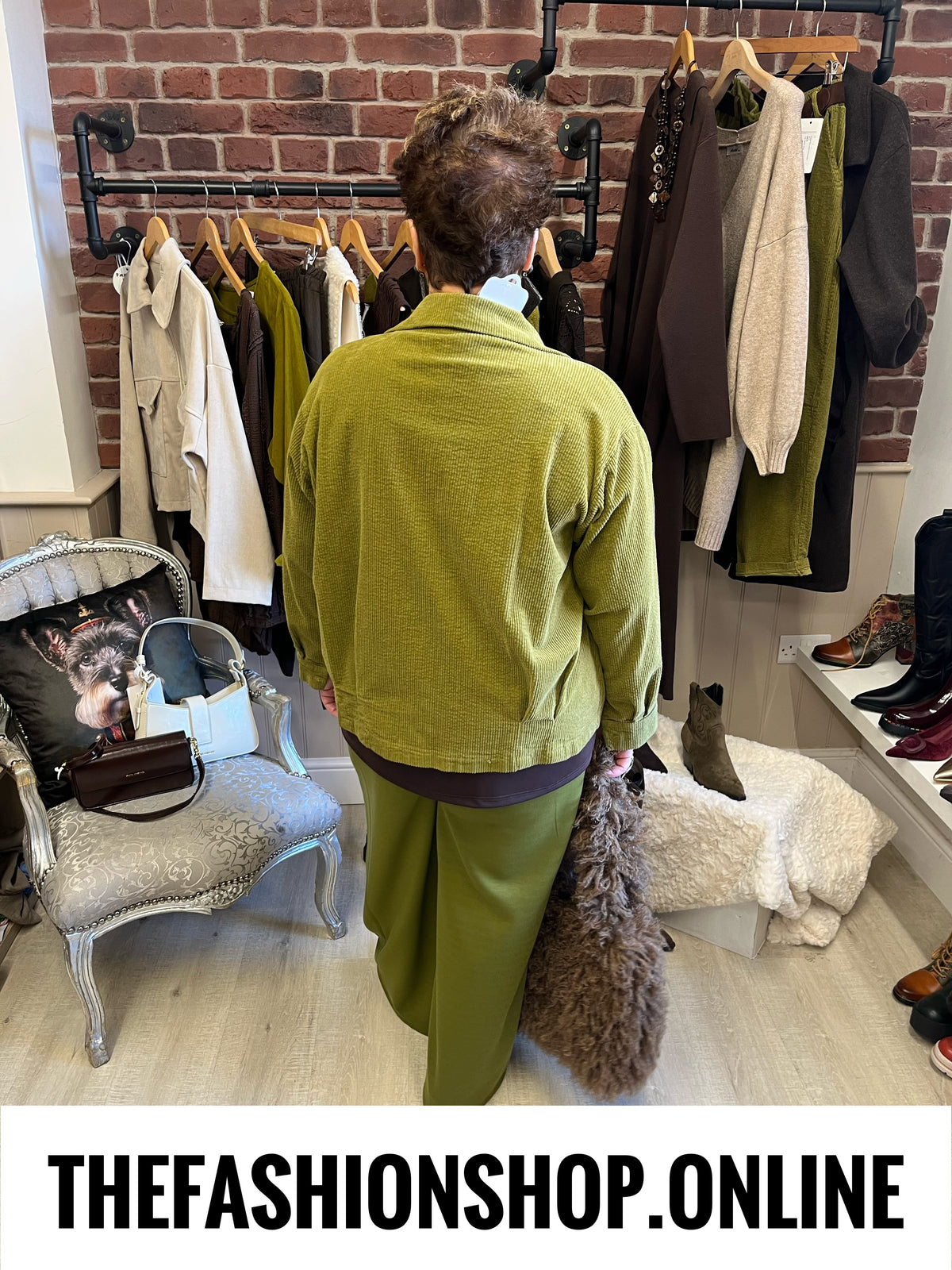 Jenna olive jumbo cord jacket 16-22