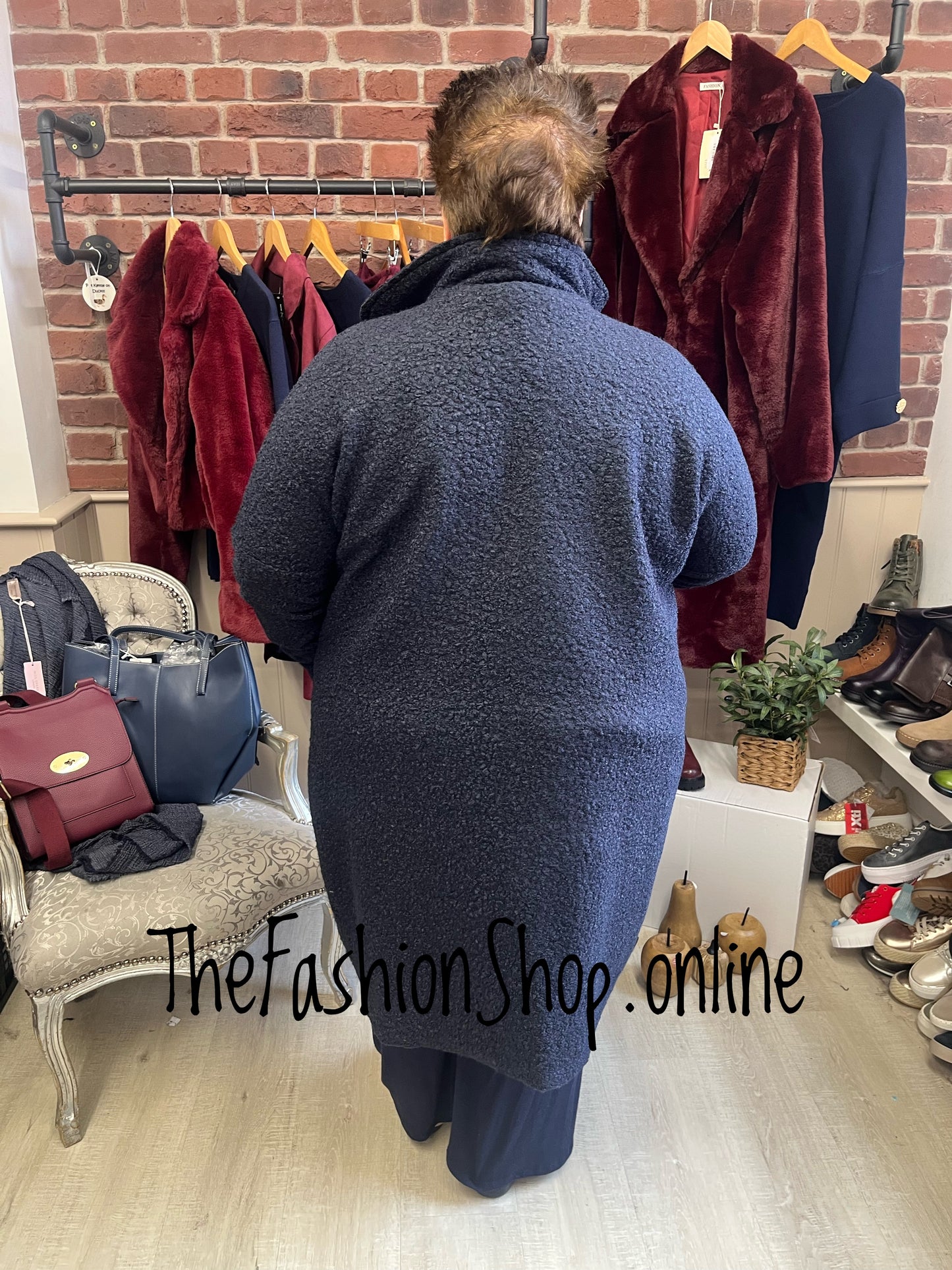 Sasha Navy Boucle Coat 14-22