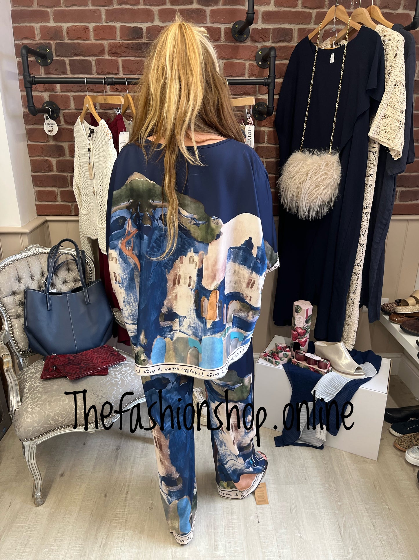 Parisian navy silk mix co-ord 12-16