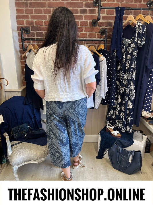 Patsy white linen jacket 8-14