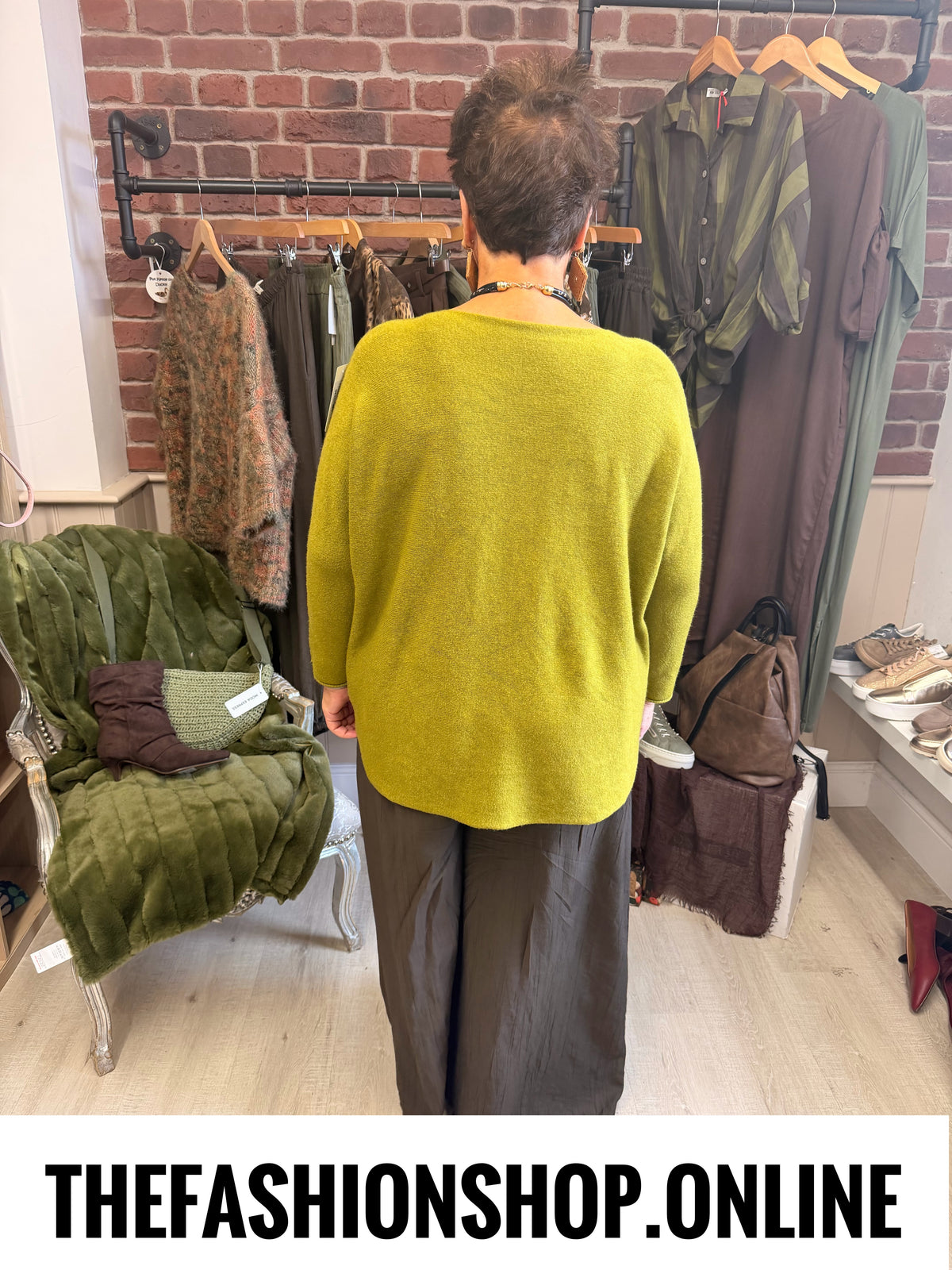 Esme moss green soft jumper 16-22