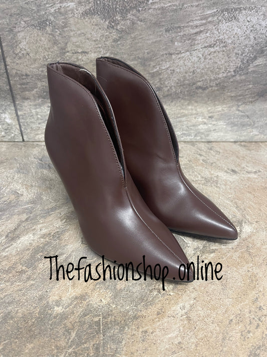 Saskia brown heeled ankle boots sizes 3-8 (36-41)