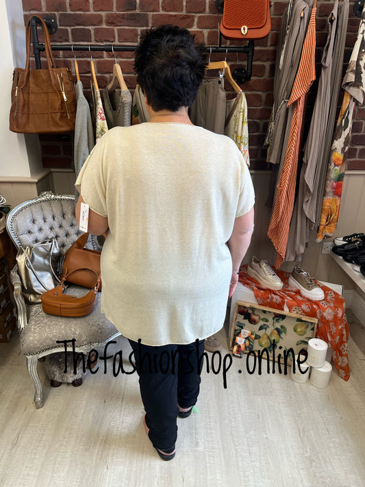 Rhianna bold oranges v neck top 16-22