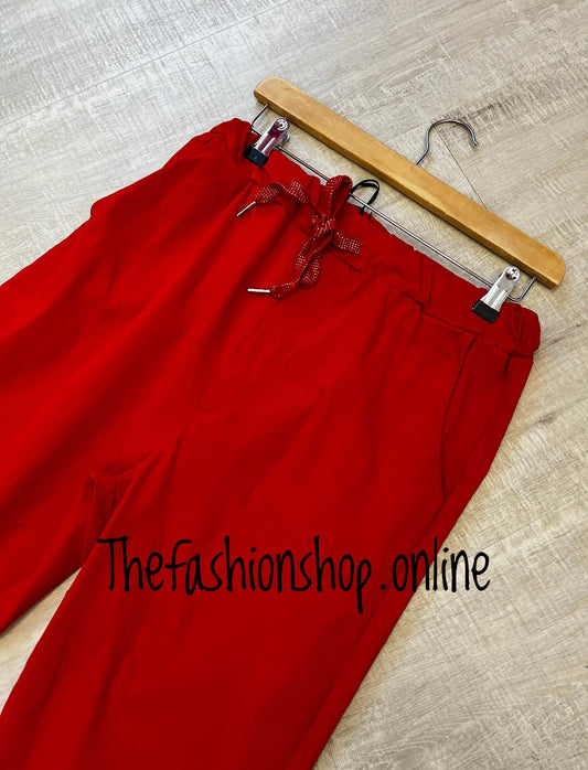 Plus size red classic magic trousers 18-24