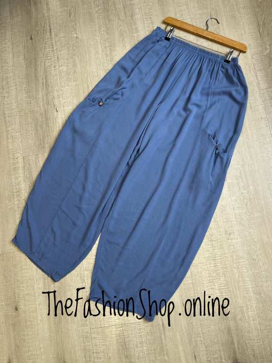 Dana denim blue relaxed trousers 12-20