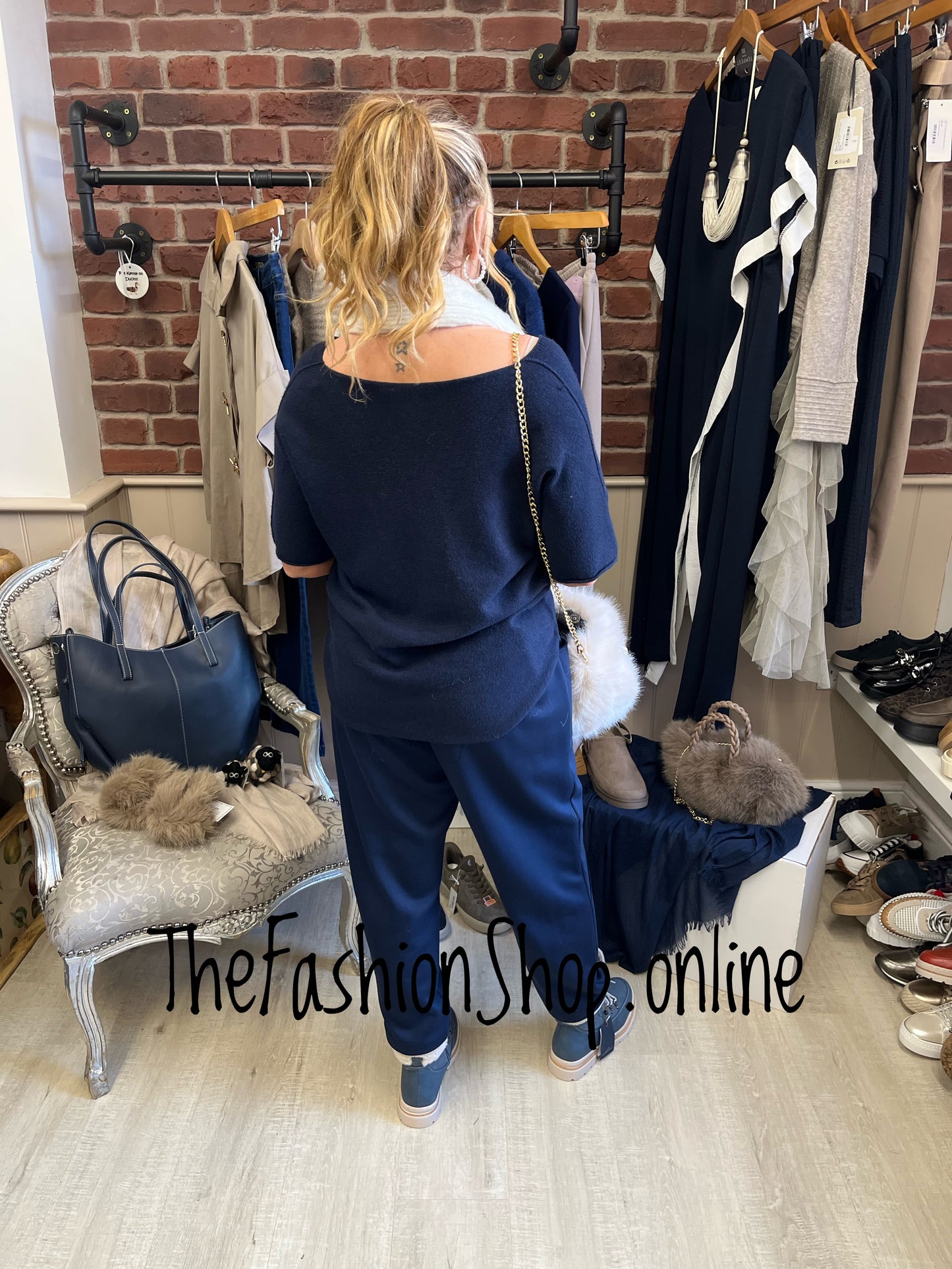 Harper navy knitted top 10-16