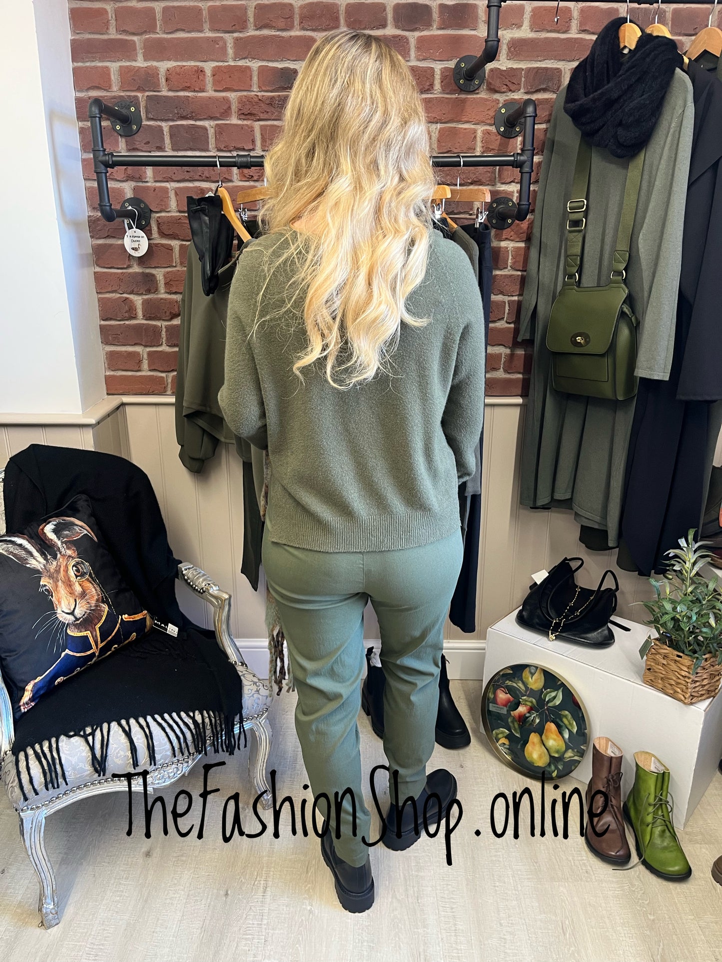 Erika khaki high low jumper 8-14