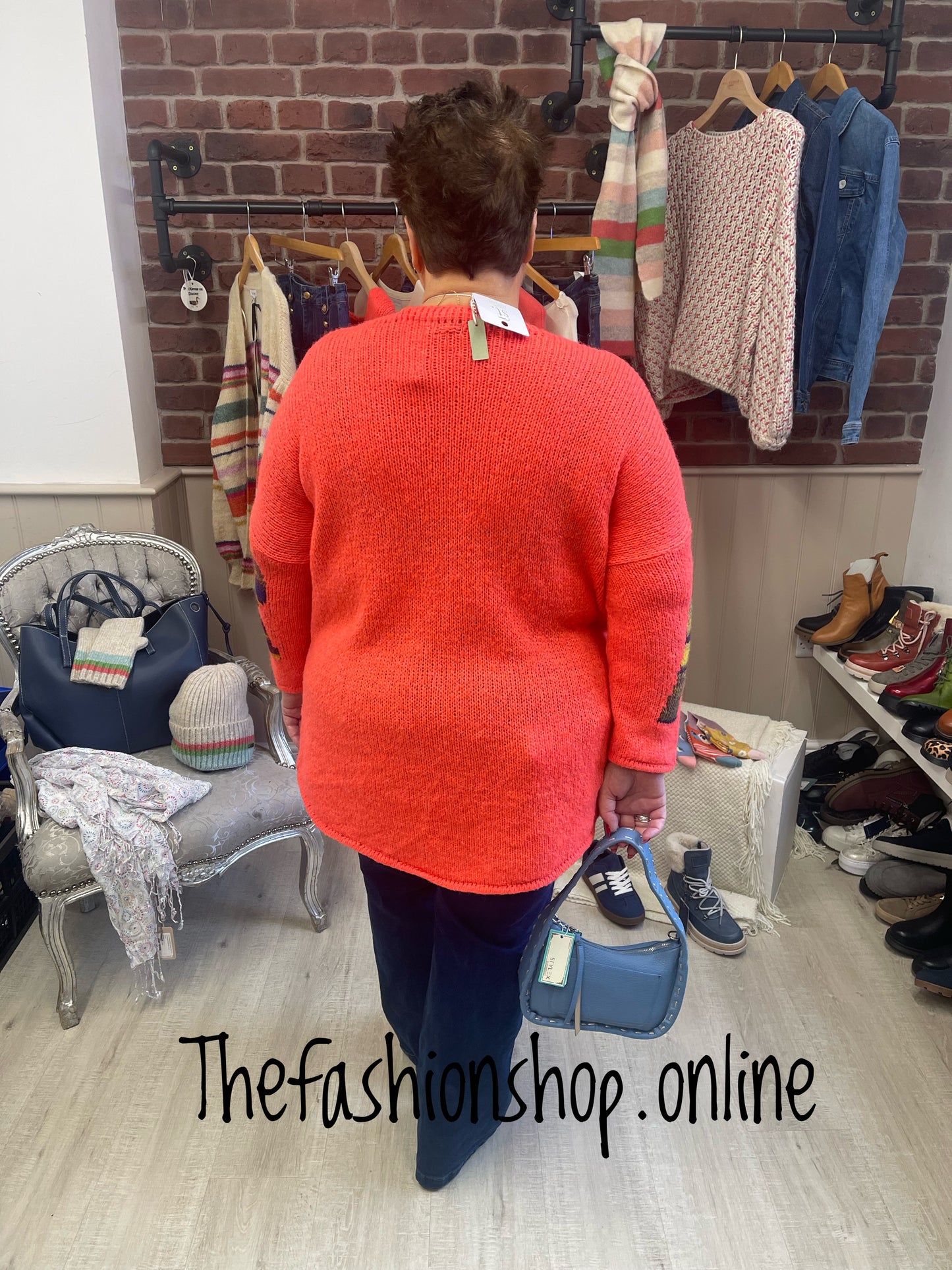 Phoebe coral Amour wool mix jumper 12-20