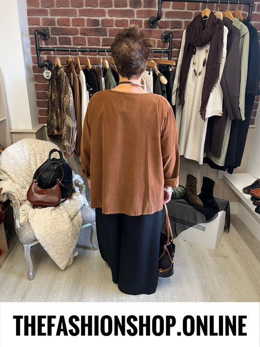 Alana tan needle cord top 16-24