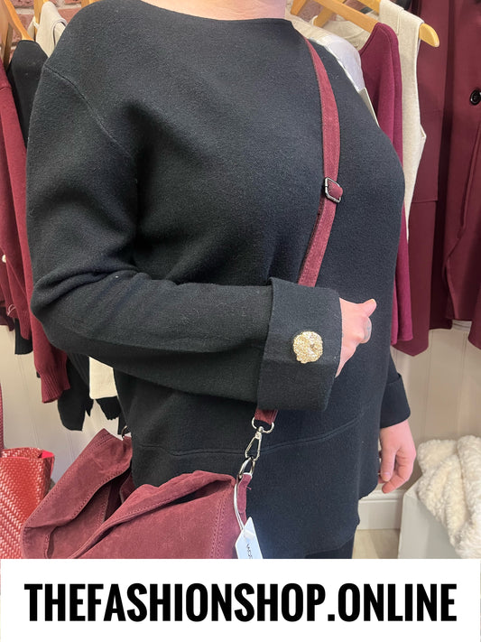 Rachel black cashmere mix co-ord 10-16