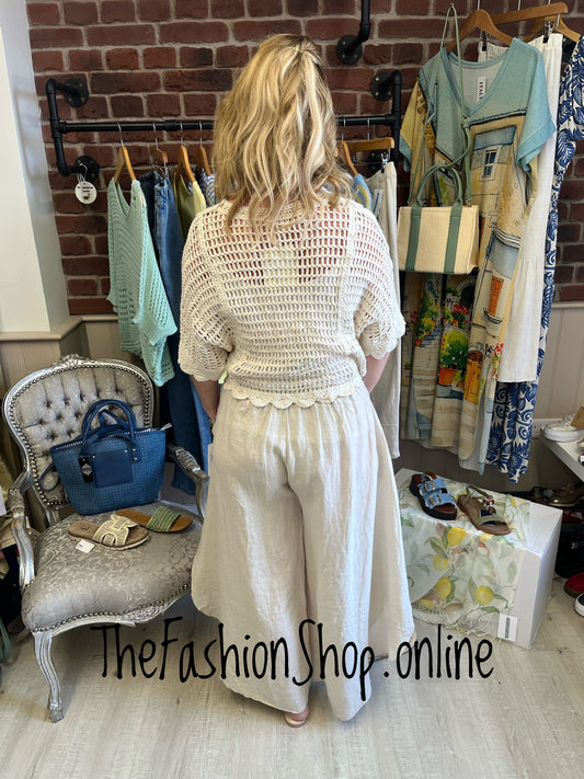 Harper beige linen funky trousers 8-16