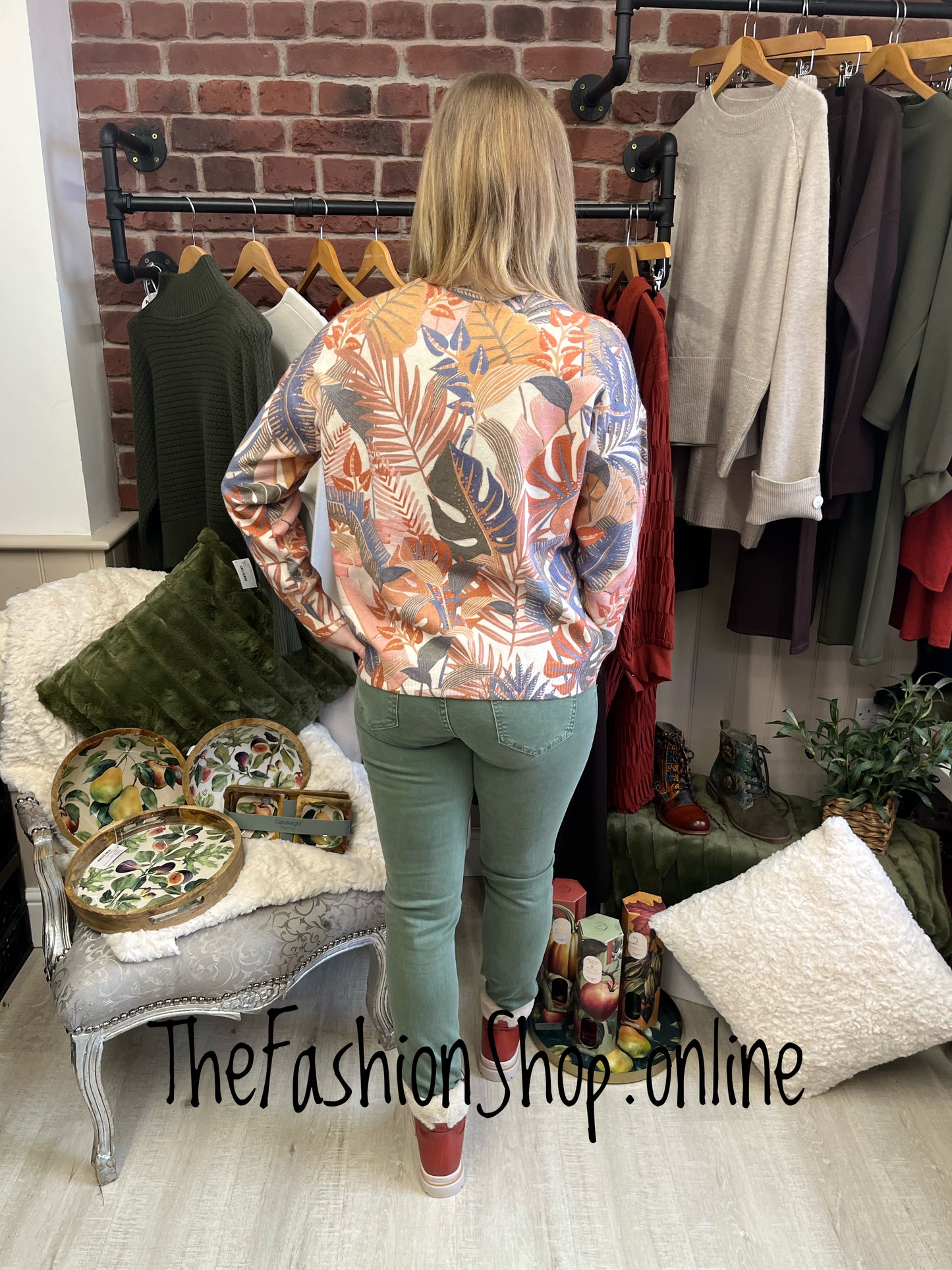 Hallie leaves wool mix jumper 8-14