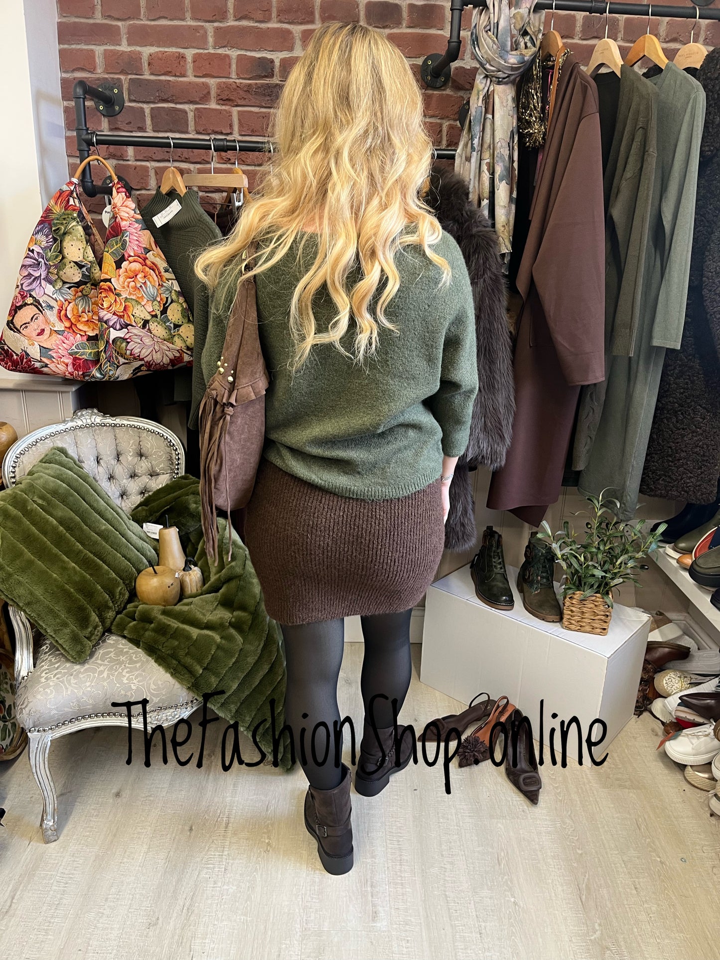 Kara Khaki Knit Jumper 12-16