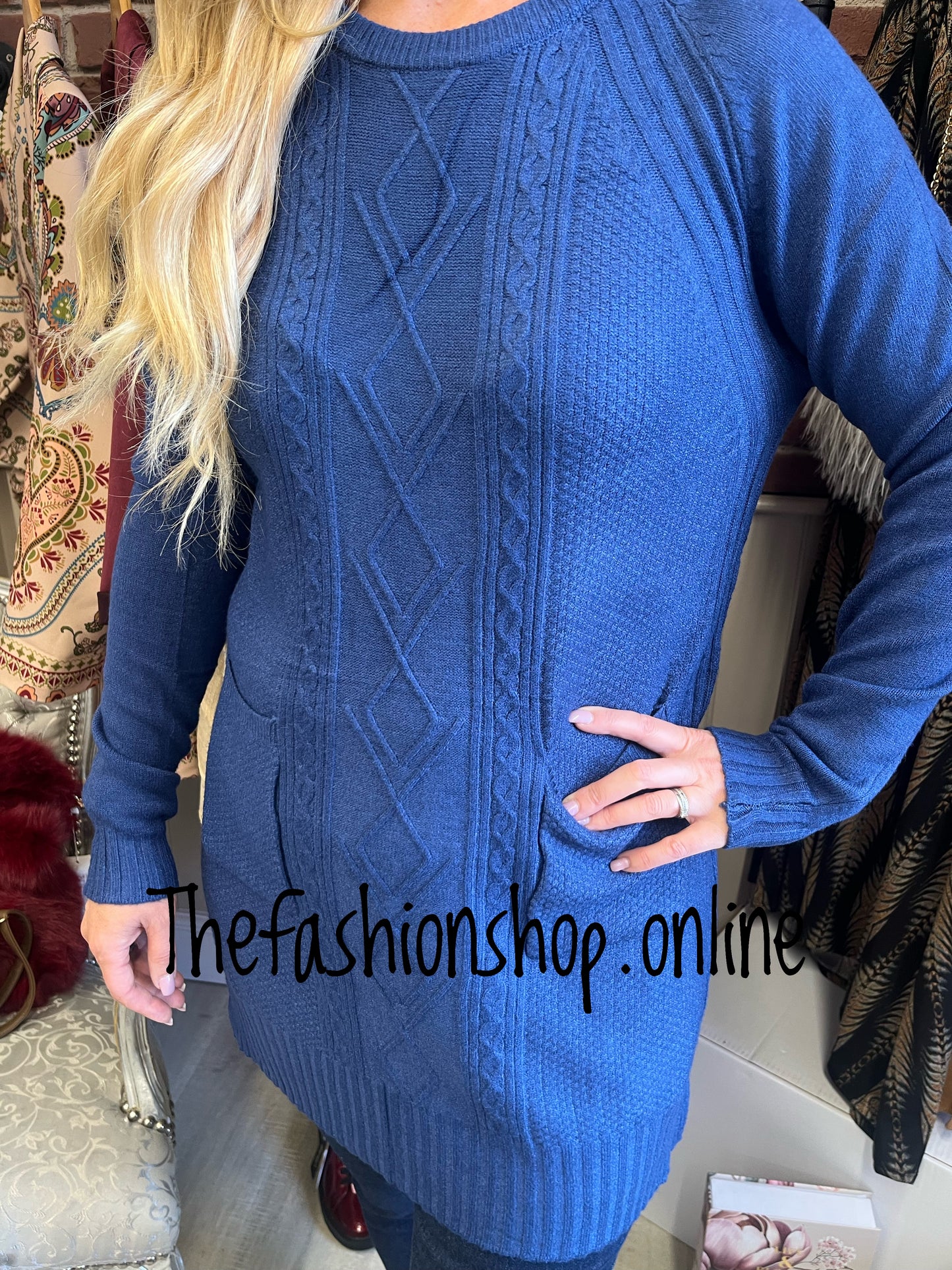 Norma navy cashmere mix jumper 12-16