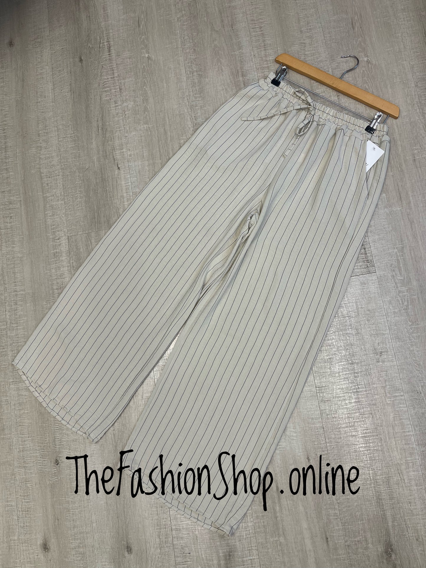 Chloe beige striped wide leg trousers 8-14