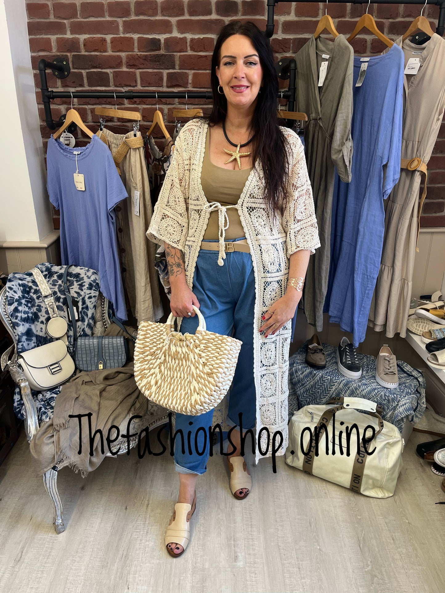 Annie denim blue trousers with belt 10-18