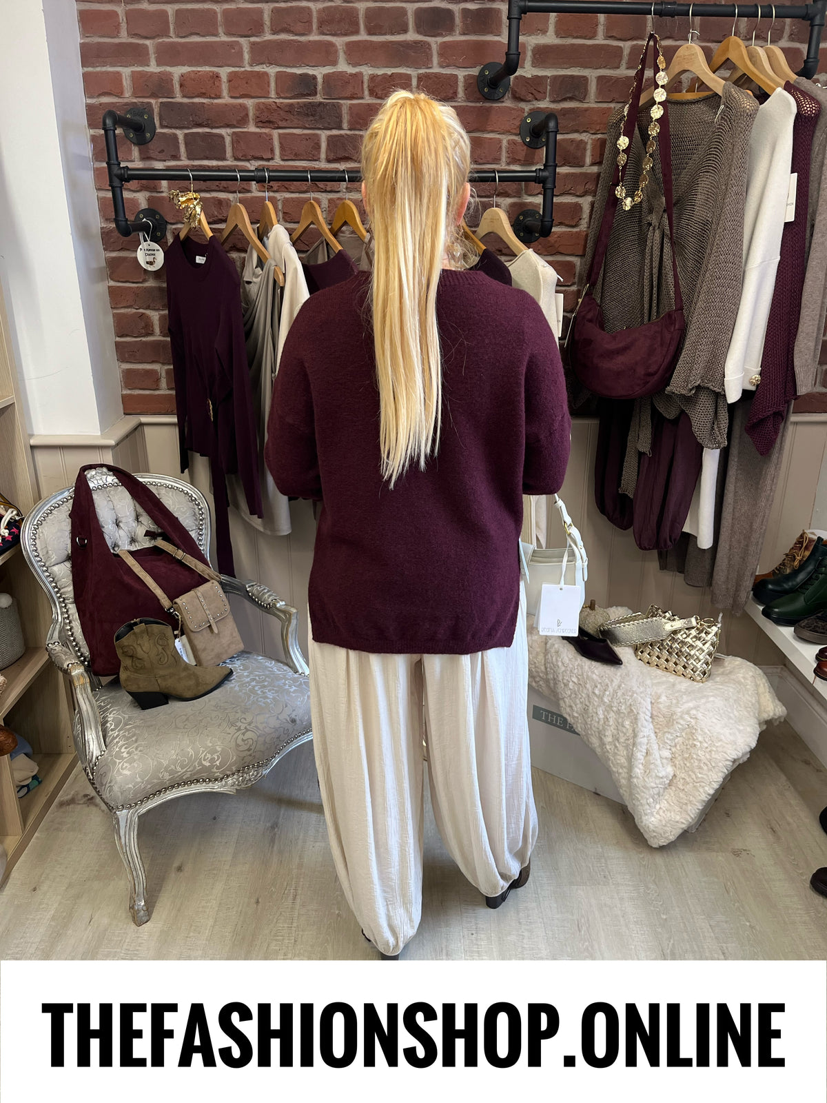Lauren mulberry wool mix jumper 10-16