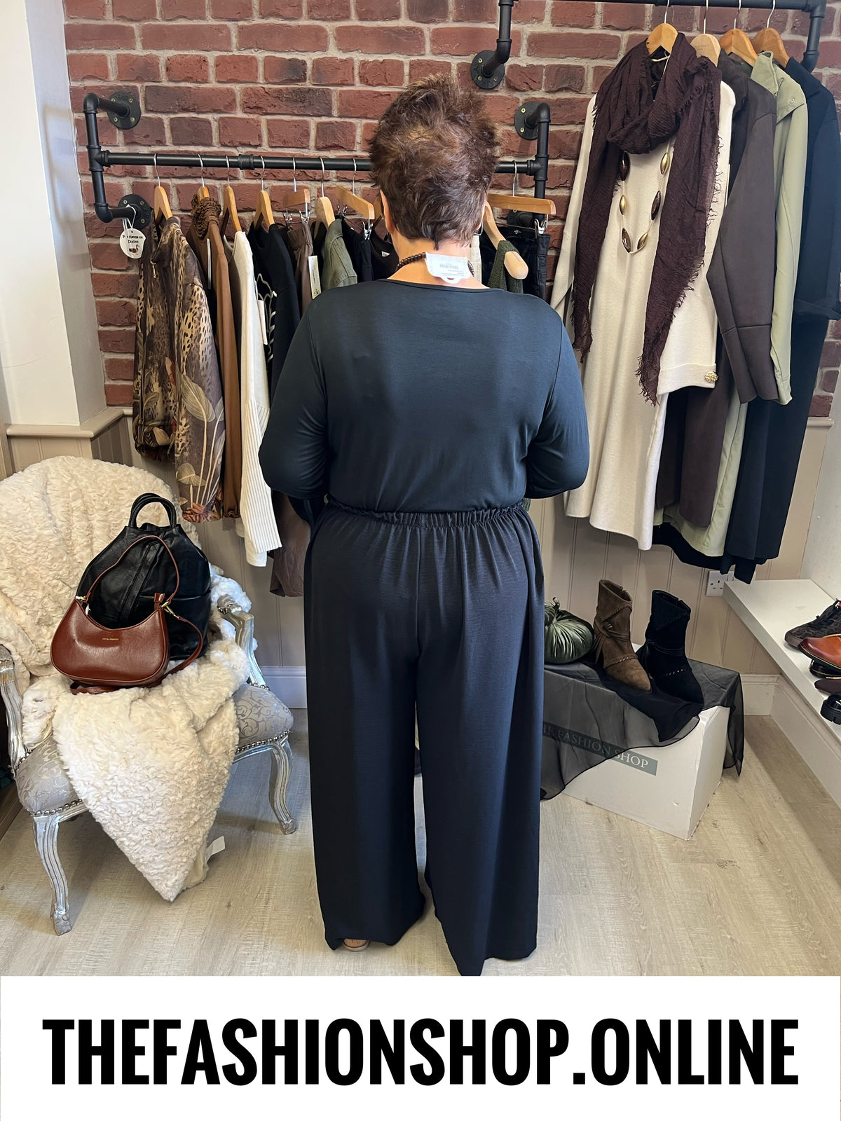 Tia black long sleeve layering top 12-18