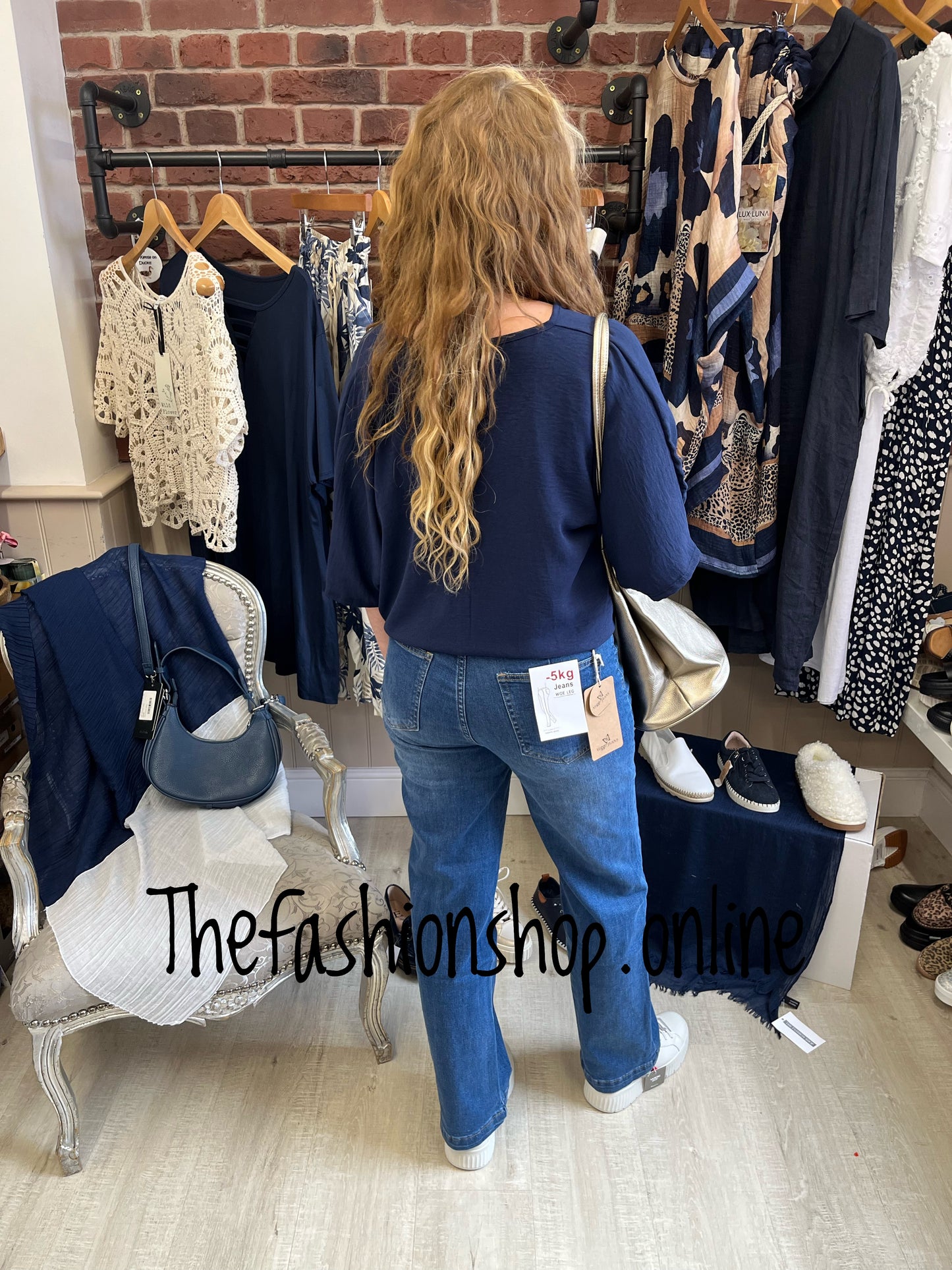 Isabella navy tie front top 12-16