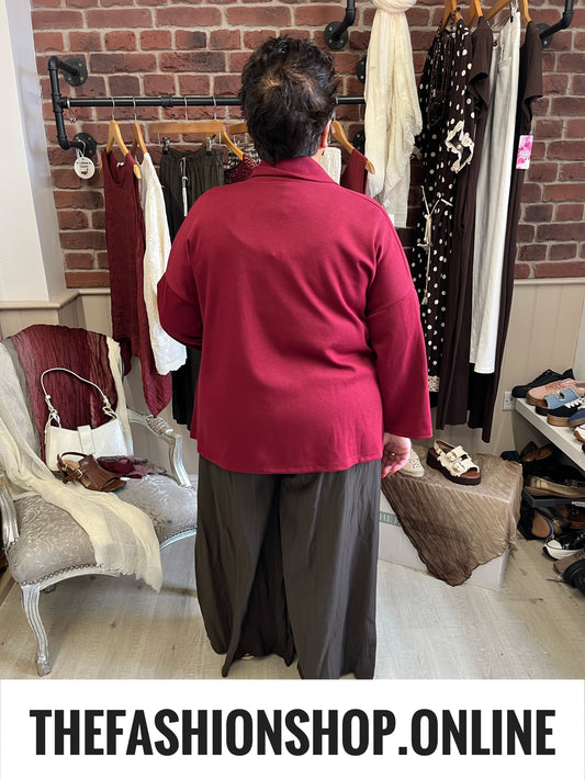 Annie wine drape jacket 14-22