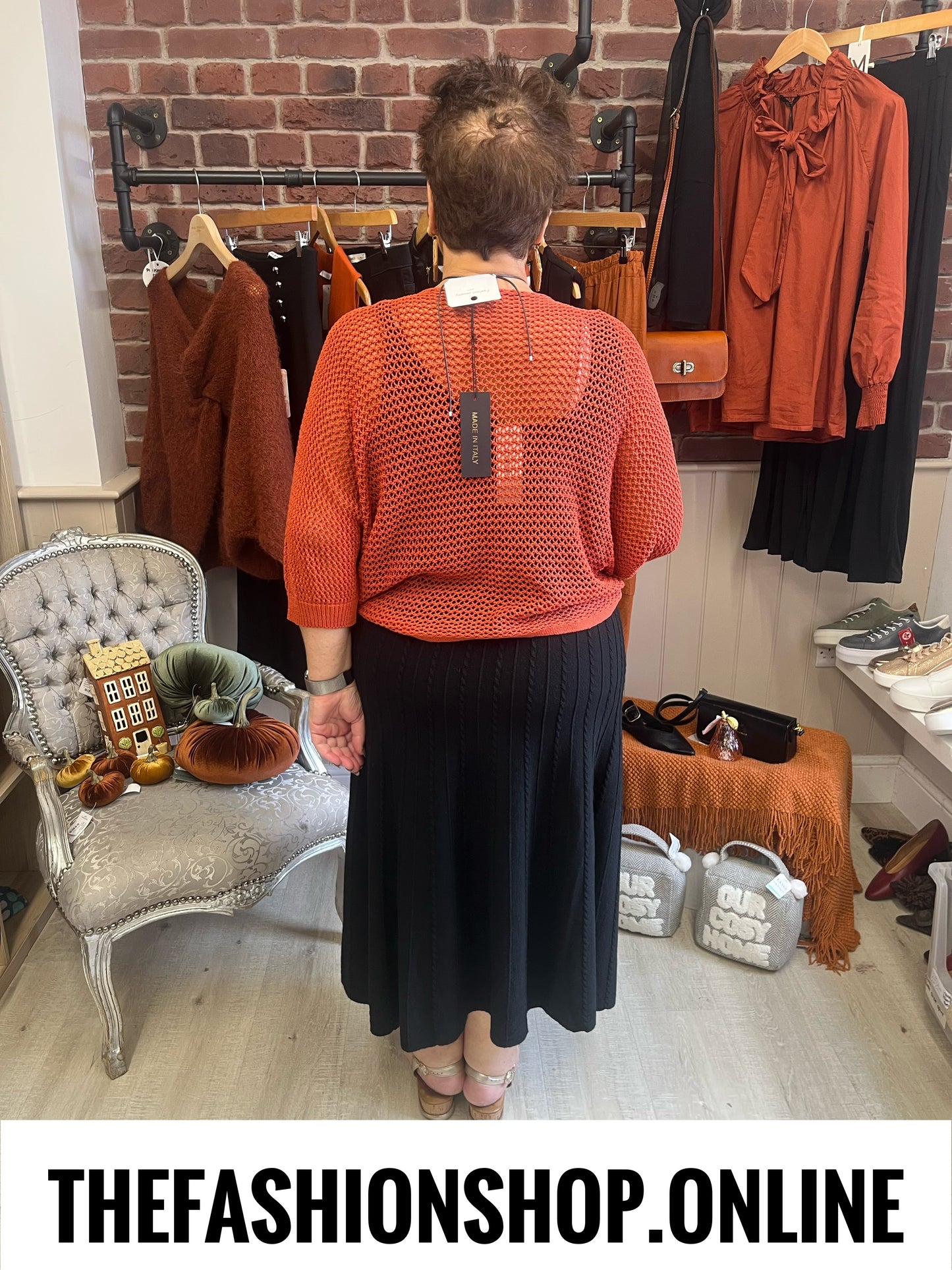 Annabelle black knitted A line skirt 10-16