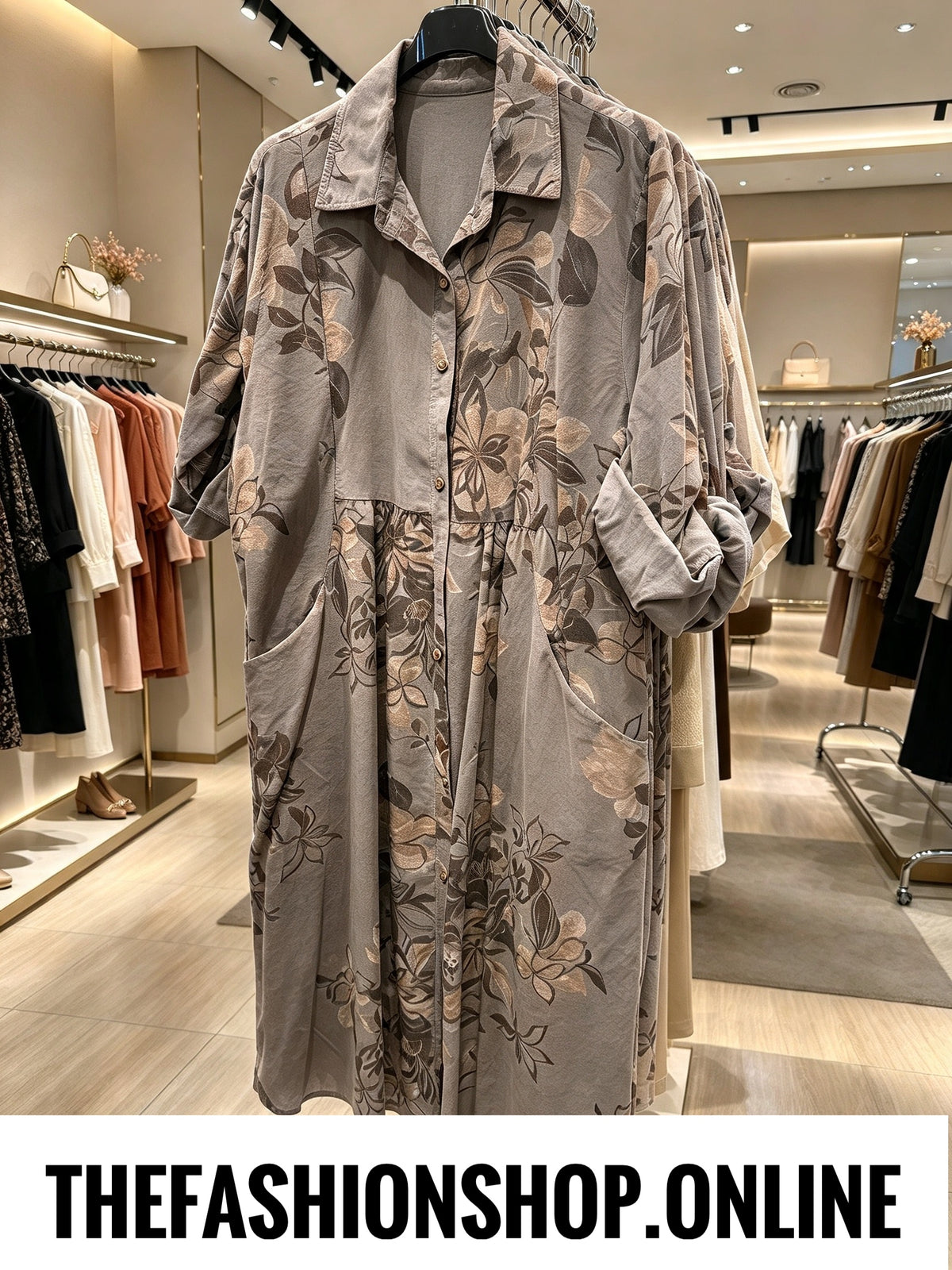 Callie mocha floral needle cord dress 14-18