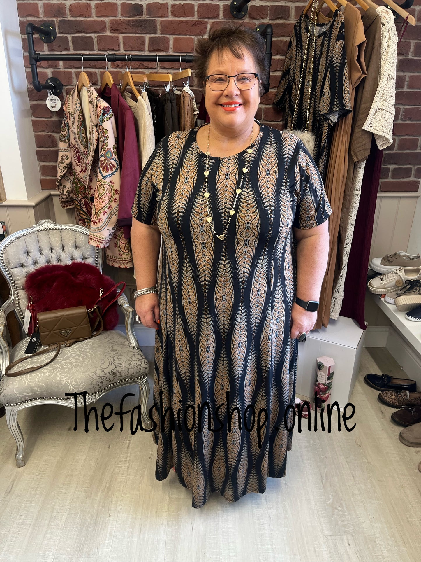 Sasha Black Aztec dress 18-24