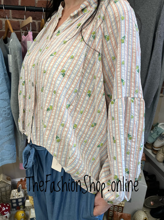 Elsa striped cotton shirt 12-18