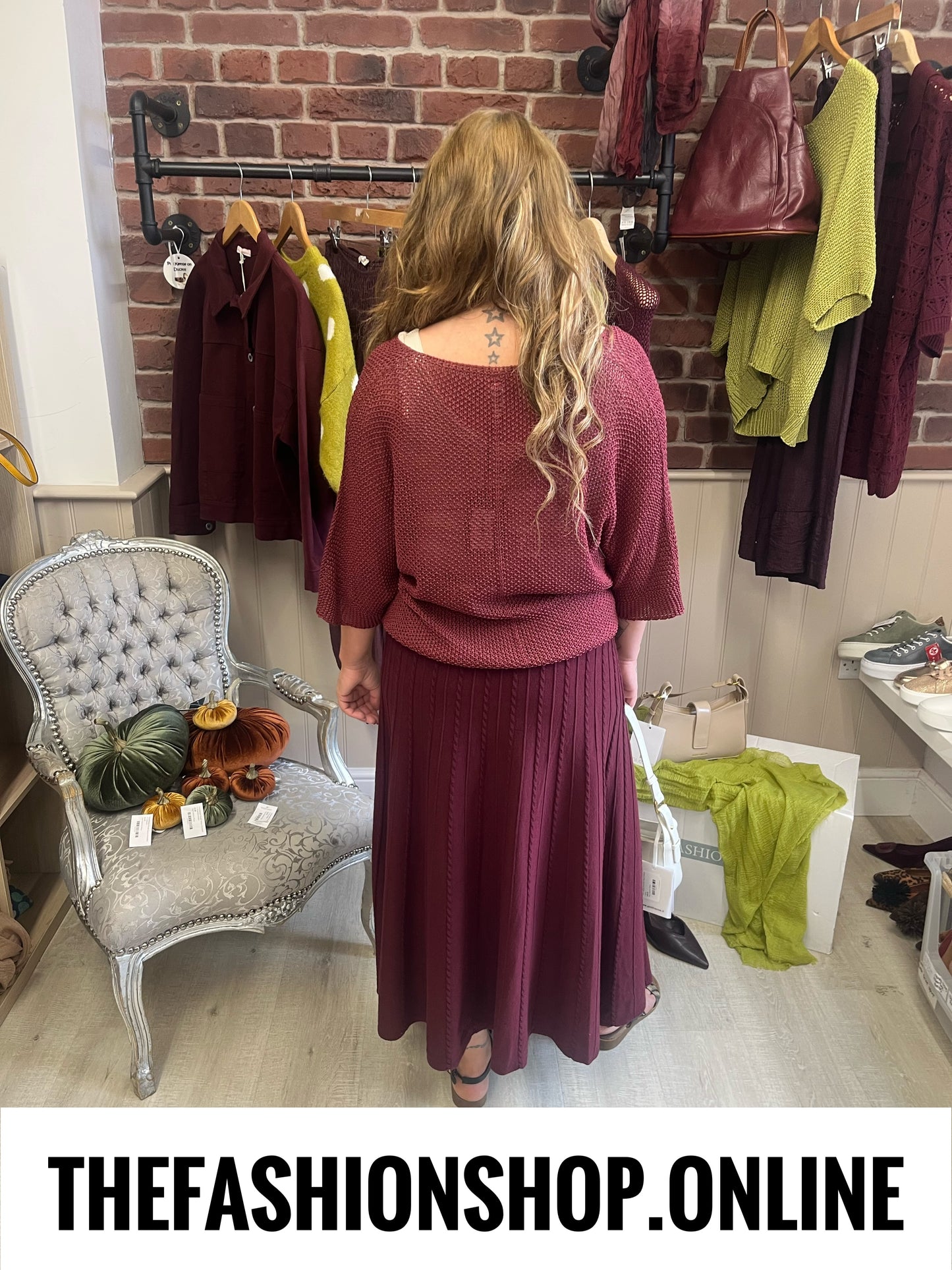 Annabelle mulberry knitted A line skirt 10-16