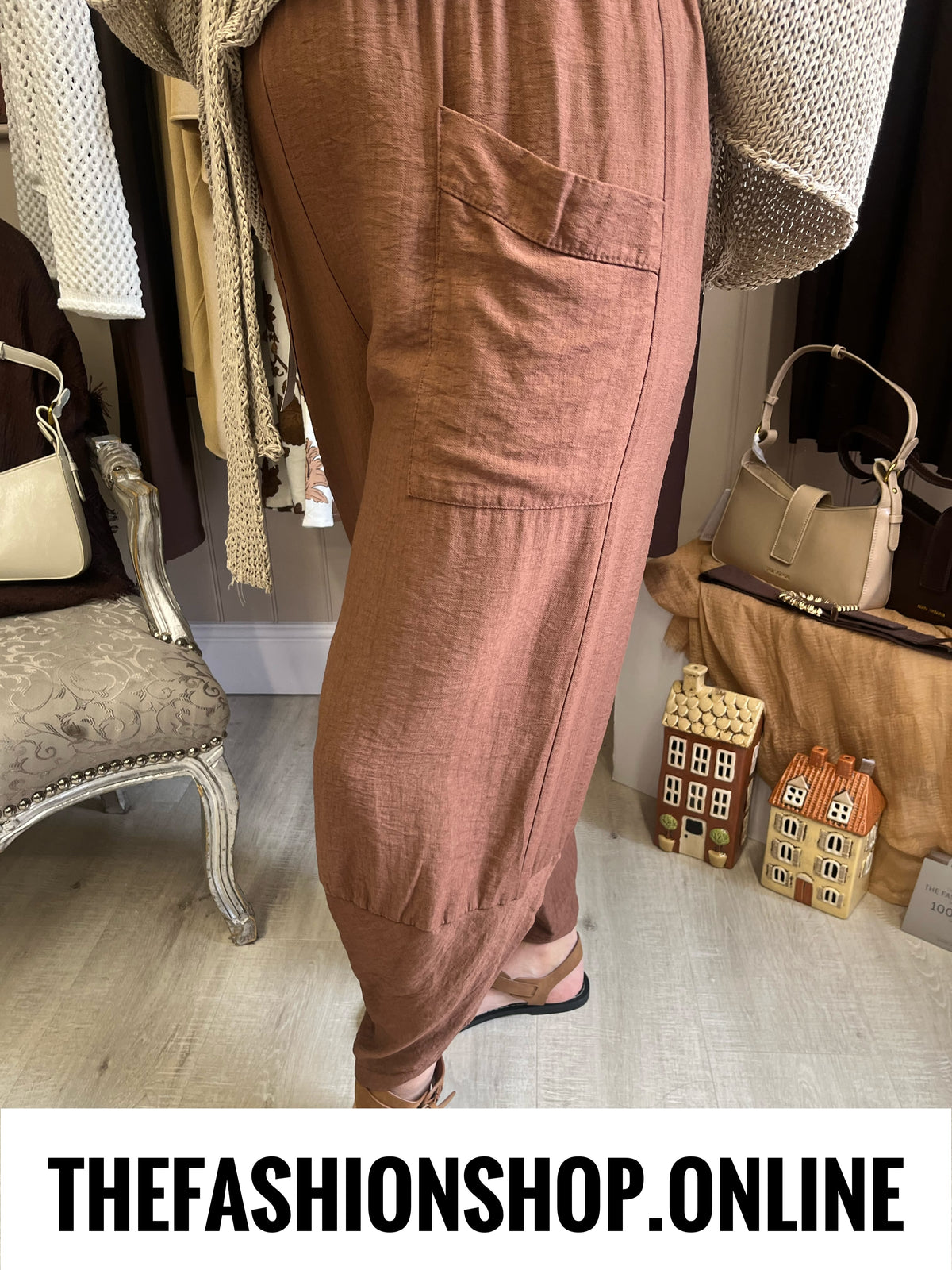 Jessie tan tulip hem trousers 8-16
