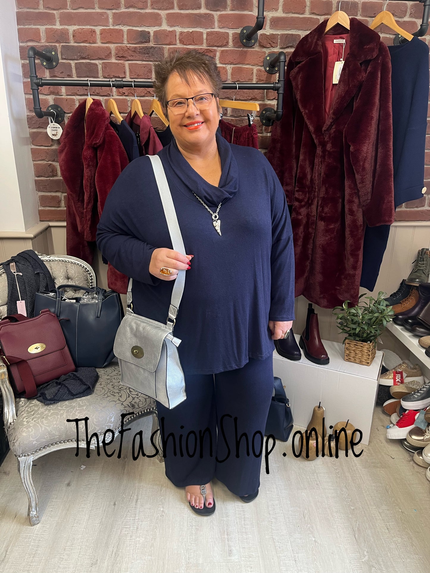 Athena Navy Soft Cowl Neck Tunic 18-24