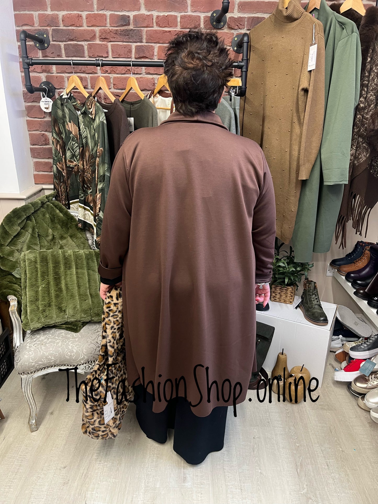 Erin brown waterfall jacket 14-22