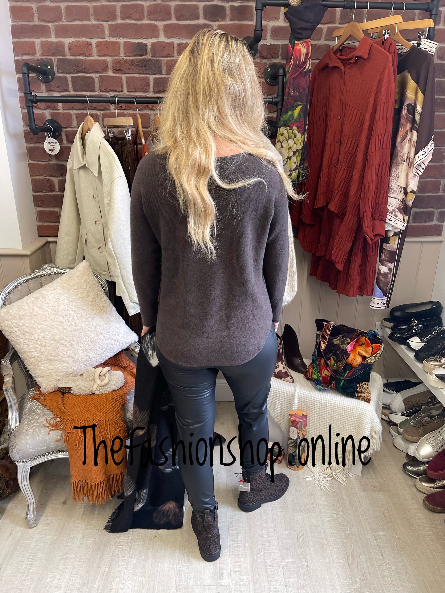 Ashley brown wool mix jumper 8-16