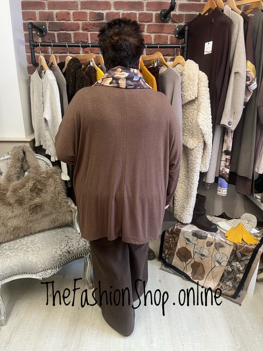 Athena Brown soft cowl top 18-24