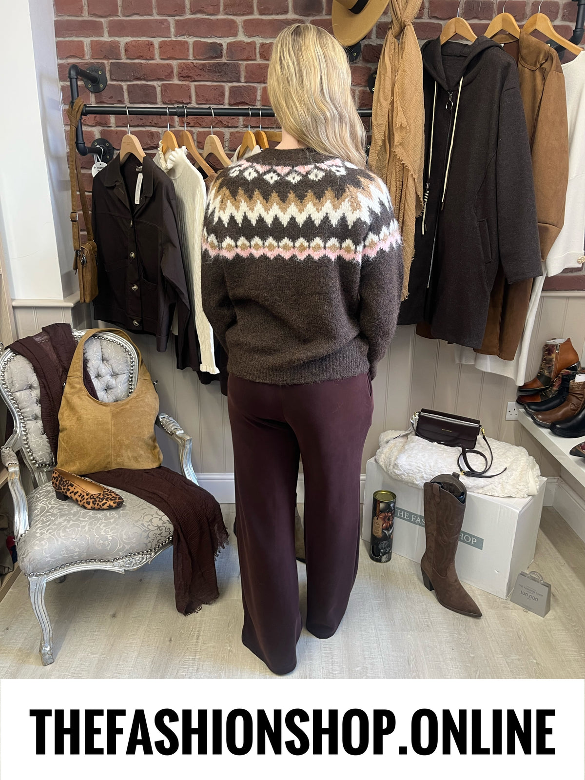 Nala brown Fair Isle wool mix jumper 10-18