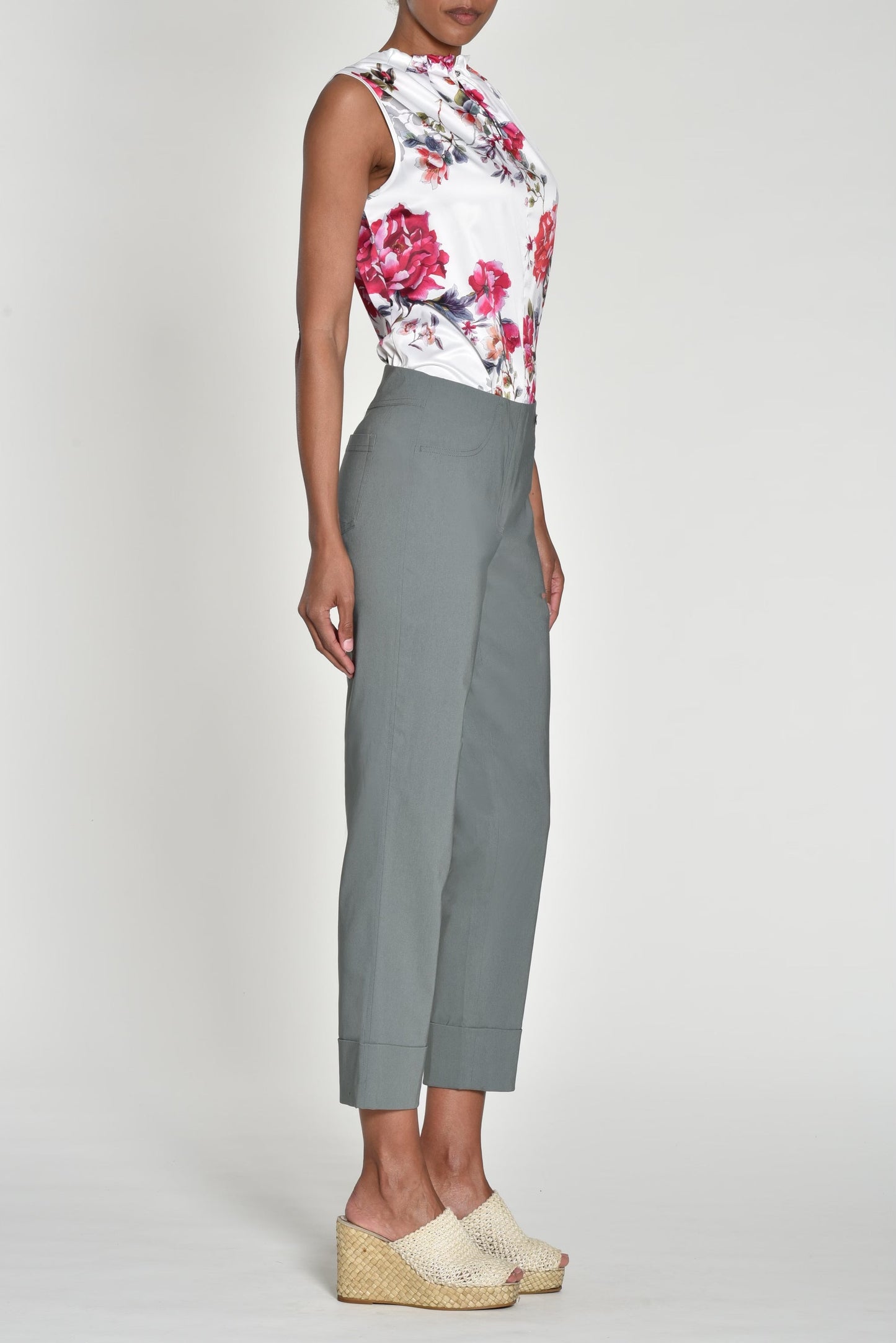 Robell Bella Dark Olive trousers 27 inch inside leg sizes 12-26