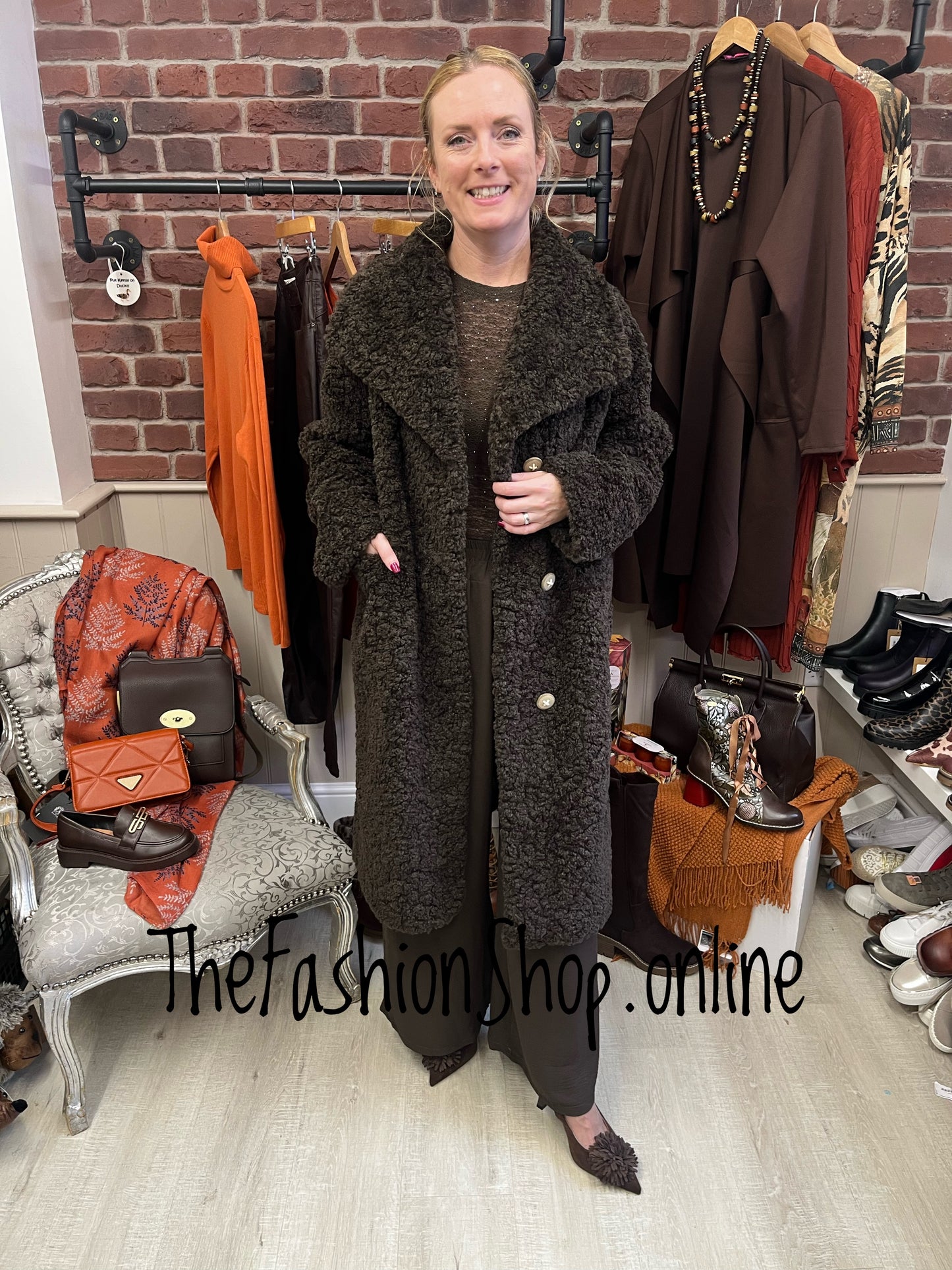 Poodle Premium Faux Fur Brown Coat 12-16