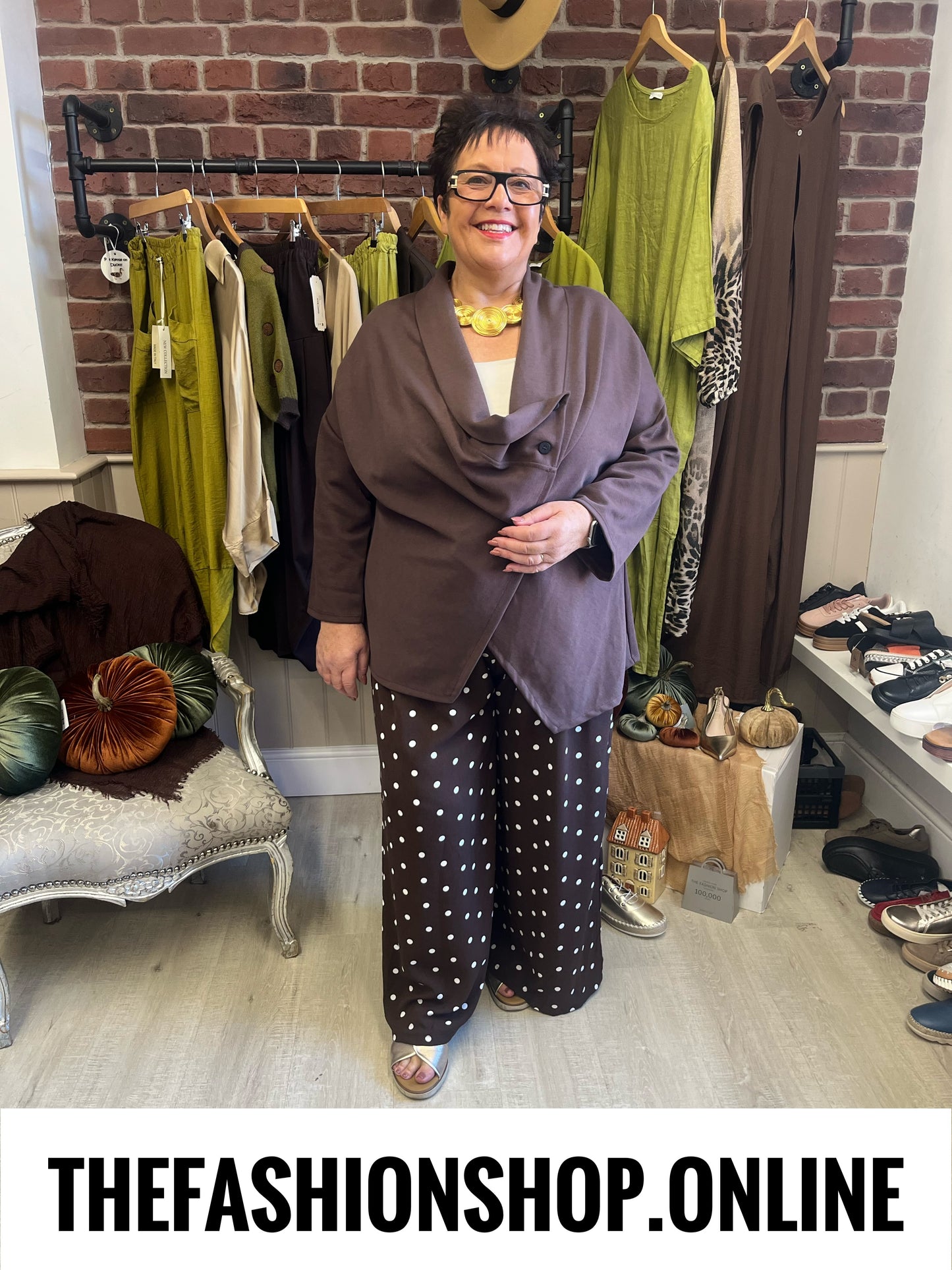 Annie brown drape jacket 14-22