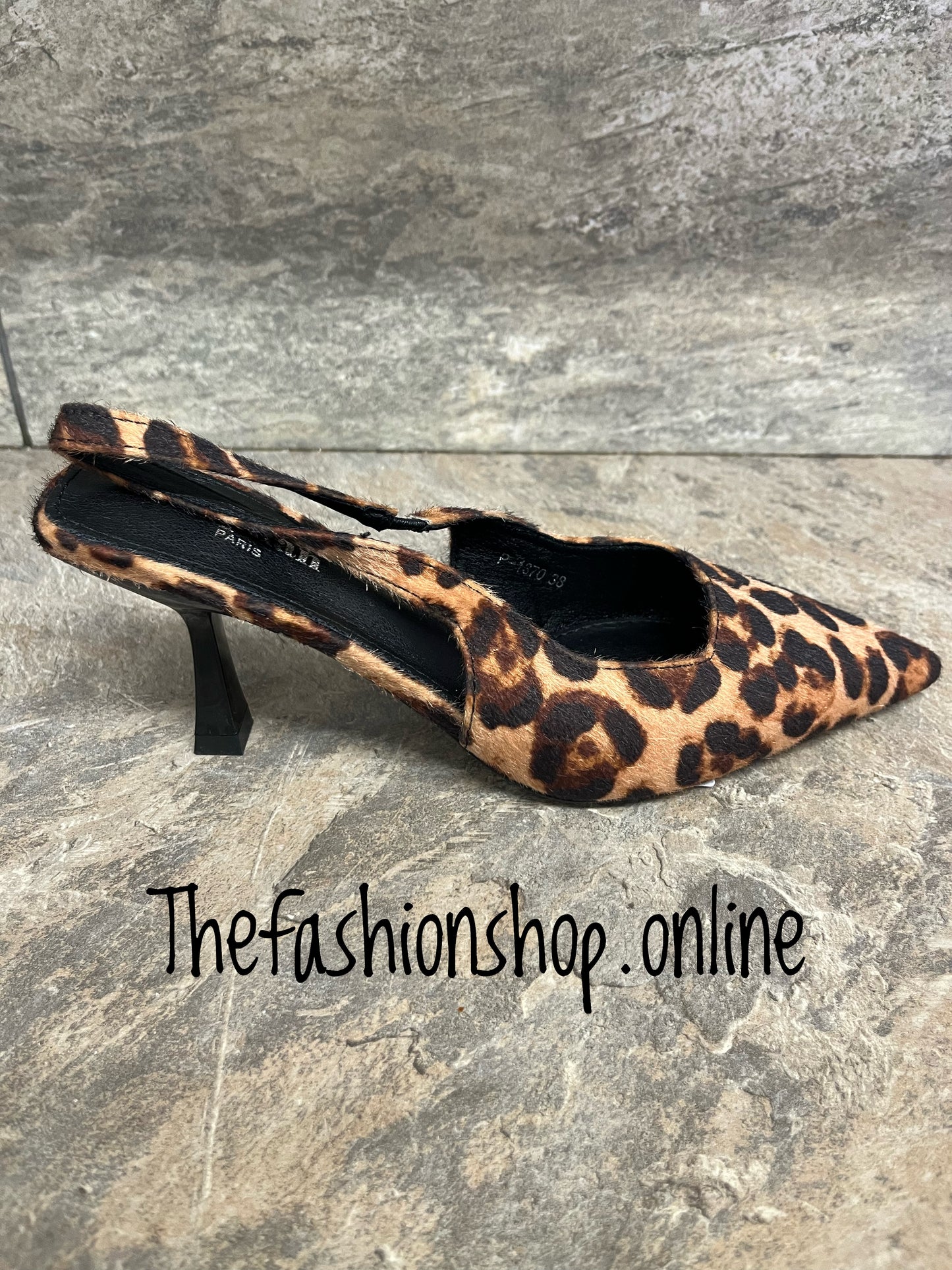 Lorna leopard print sling back shoe sizes 3-8