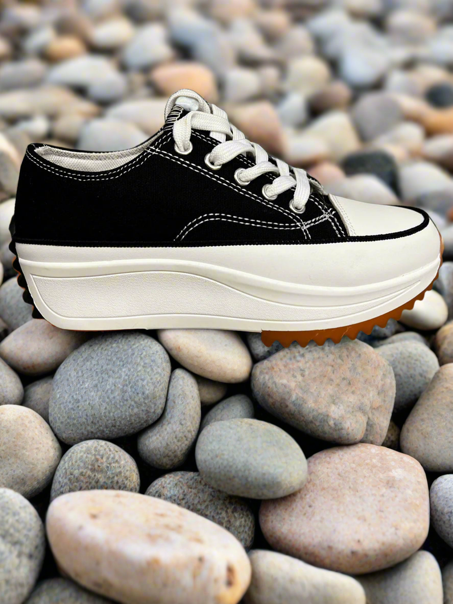 Black Chunky lace up trainer sizes 3-8 (36-41)
