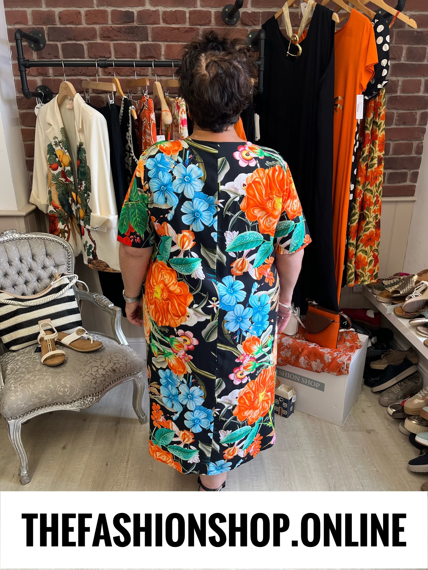 Fly Out black floral dress 14-20