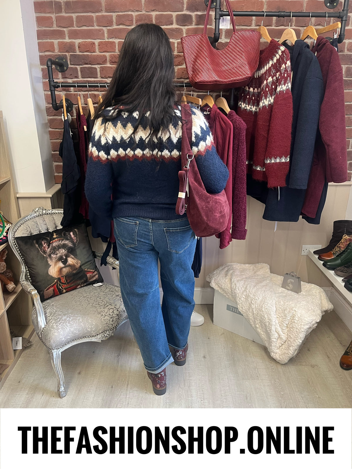 Nala navy Fair Isle wool mix jumper 10-18