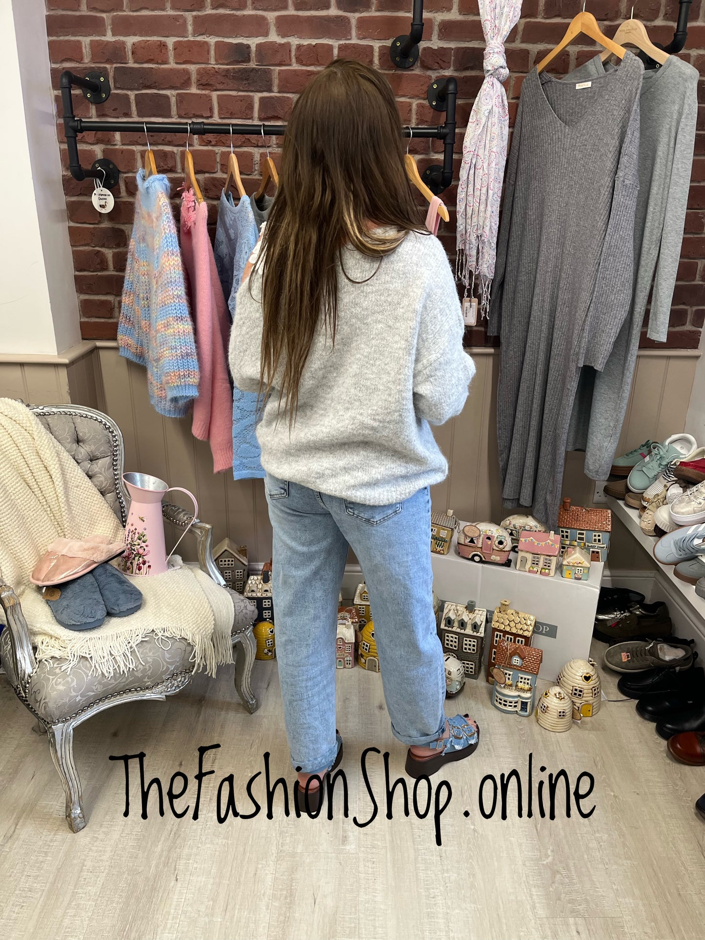 Ellen grey wool mix jumper 8-16