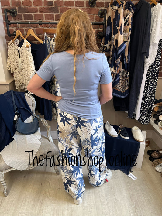 Robin palm leaf linen mix trousers 8-14