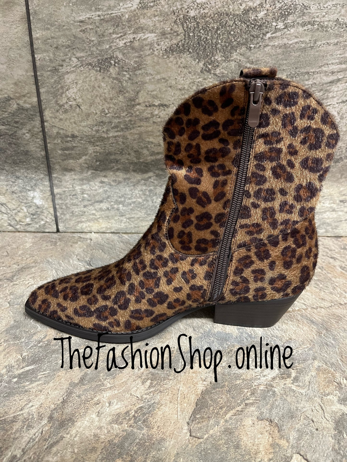 Betsy leopard print cowboy boot sizes 3-8 (36-41)