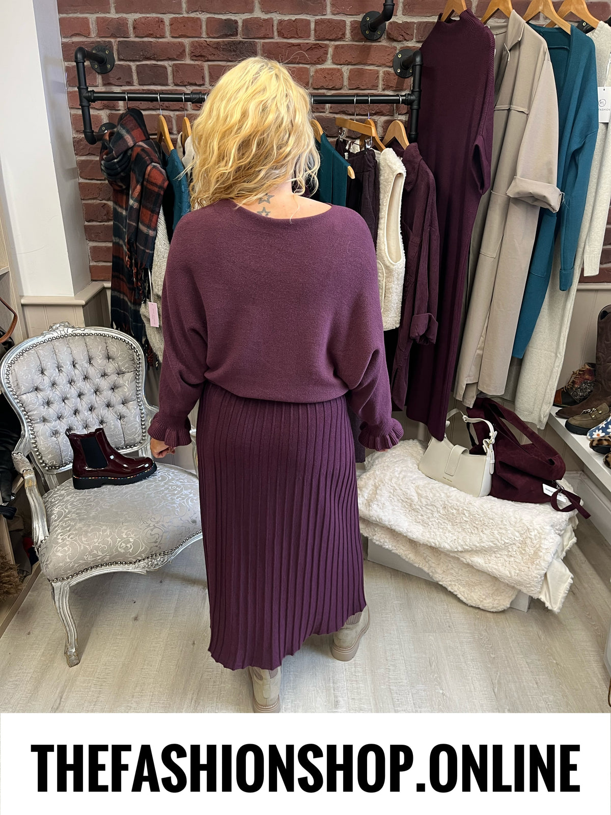 Della mulberry frill cuff jumper 8-16