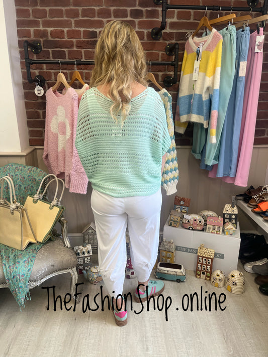 Sonia aqua crochet layering top 8-16