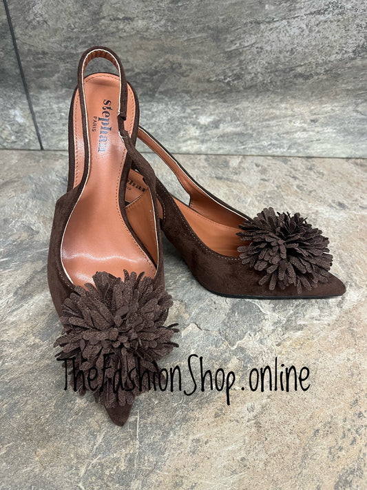 Molly brown sling back pompom shoes sizes 3-8 (36-41)