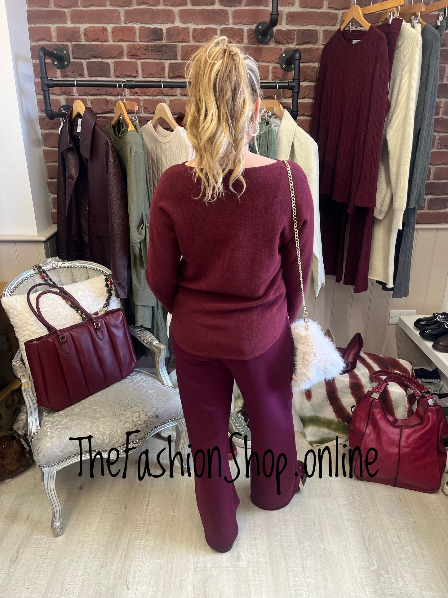 Ashley wine wool mix jumper 8-16