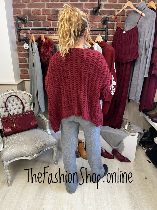 Millie grey fine knit trousers 8-14